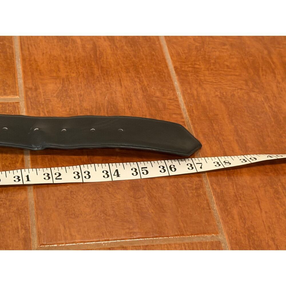 Charter Club Wide Black Leather Fashion Belt Women's Size Large - Picture 3 of 9